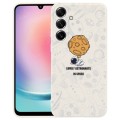For Samsung Galaxy A24 Astronaut Pattern Silicone Straight Edge Phone Case(Lovely Astronaut-White)