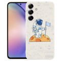 For Samsung Galaxy A54 5G Astronaut Pattern Silicone Straight Edge Phone Case(Planet Landing-White)