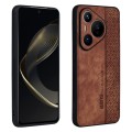 For Huawei Pura 70 Pro AZNS 3D Embossed Skin Feel Phone Case(Brown)