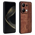 For Xiaomi Redmi Note 13 Pro 4G AZNS 3D Embossed Skin Feel Phone Case(Brown)