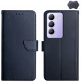 For vivo Y200e 5G/Y100 5G IDN/V30 Lite 5G India Genuine Leather Fingerprint-proof Flip Phone Case(Bl