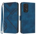 For Samsung Galaxy A33 5G Line Pattern Skin Feel Leather Phone Case(Royal Blue)