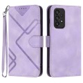 For Samsung Galaxy A33 5G Line Pattern Skin Feel Leather Phone Case(Light Purple)