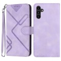 For Samsung Galaxy A54 5G Line Pattern Skin Feel Leather Phone Case(Light Purple)