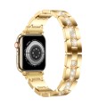Diamond Metal Watch Band For Apple Watch 8 45mm(Gold)