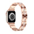 Diamond Metal Watch Band For Apple Watch 9 41mm(Rose Gold)