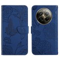 For Realme 12 Pro/12 Pro+ Global HT03 Skin Feel Butterfly Embossed Flip Leather Phone Case(Blue)