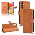 For Samsung Galaxy A15 Skin Feel Magnetic Flip Leather Phone Case(Brown)