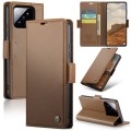 For Xiaomi 14 CaseMe 023 Butterfly Buckle Litchi Texture RFID Anti-theft Leather Phone Case(Brown)
