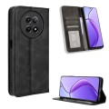 For Realme 12 / 12X 5G Magnetic Buckle Retro Texture Leather Phone Case(Black)