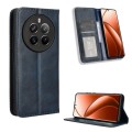 For Realme 12+ 5G Magnetic Buckle Retro Texture Leather Phone Case(Blue)