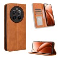 For Realme 12+ 5G Magnetic Buckle Retro Texture Leather Phone Case(Brown)