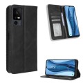For TCL 40 XE 5G / 40 NxtPaper 5G Magnetic Buckle Retro Texture Leather Phone Case(Black)
