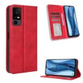 For TCL 40 XE 5G / 40 NxtPaper 5G Magnetic Buckle Retro Texture Leather Phone Case(Red)
