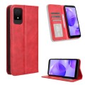 For TCL 502 Magnetic Buckle Retro Texture Leather Phone Case(Red)