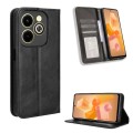 For Infinix Hot 40i 4G Magnetic Buckle Retro Texture Leather Phone Case(Black)