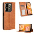 For Infinix Hot 40i 4G Magnetic Buckle Retro Texture Leather Phone Case(Brown)