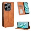 For Tecno Spark 20 4G Magnetic Buckle Retro Texture Leather Phone Case(Brown)