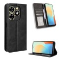 For Tecno Spark Go 2024 Magnetic Buckle Retro Texture Leather Phone Case(Black)