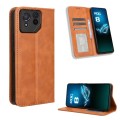 For ASUS ROG Phone 8 Pro Magnetic Buckle Retro Texture Leather Phone Case(Brown)