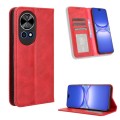 For Huawei nova 12 5G Magnetic Buckle Retro Texture Leather Phone Case(Red)