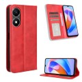 For Honor X5 Plus Magnetic Buckle Retro Texture Leather Phone Case(Red)