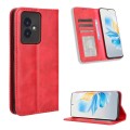 For Honor 100 5G Magnetic Buckle Retro Texture Leather Phone Case(Red)