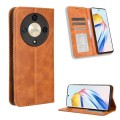 For Honor X9b 5G Magnetic Buckle Retro Texture Leather Phone Case(Brown)