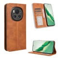 For Honor Magic6 5G Magnetic Buckle Retro Texture Leather Phone Case(Brown)
