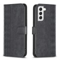For Samsung Galaxy S21 FE 5G Plaid Embossed Leather Phone Case(Black)