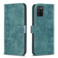 For Samsung Galaxy A03s / A02s Plaid Embossed Leather Phone Case(Green)