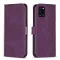 For Samsung Galaxy A31 Plaid Embossed Leather Phone Case(Purple)