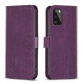 For Samsung Galaxy A41 Plaid Embossed Leather Phone Case(Purple)