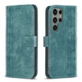 For Samsung Galaxy S24 Ultra 5G Plaid Embossed Leather Phone Case(Green)