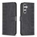 For Samsung Galaxy A35 Plaid Embossed Leather Phone Case(Black)