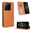 For Xiaomi 13T / 13T Pro Magnetic Buckle Retro Texture Leather Phone Case(Brown)