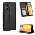 For Xiaomi Redmi 13C 4G / Poco C65 4G Magnetic Buckle Retro Texture Leather Phone Case(Black)