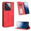 For Xiaomi 14 Magnetic Buckle Retro Texture Leather Phone Case(Red)