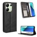 For Xiaomi Redmi Note 13 4G Magnetic Buckle Retro Texture Leather Phone Case(Black)