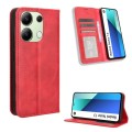 For Xiaomi Redmi Note 13 4G Magnetic Buckle Retro Texture Leather Phone Case(Red)