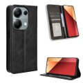 For Xiaomi Redmi Note 13 Pro 4G Global Magnetic Buckle Retro Texture Leather Phone Case(Black)