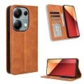 For Xiaomi Poco M6 Pro 4G Magnetic Buckle Retro Texture Leather Phone Case(Brown)