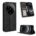 For Xiaomi 14 Ultra Magnetic Buckle Retro Texture Leather Phone Case(Black)