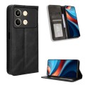 For Xiaomi Redmi Note 13R Magnetic Buckle Retro Texture Leather Phone Case(Black)