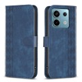 For Xiaomi Redmi Note 13 Pro 4G Global Plaid Embossed Leather Phone Case(Blue)