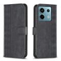 For Xiaomi Redmi Note 13 Pro 4G Global Plaid Embossed Leather Phone Case(Black)