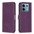 For Xiaomi Redmi Note 13 Pro 4G Global Plaid Embossed Leather Phone Case(Purple)