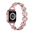 Ladder Buckle Metal Watch Band For Apple Watch 8 41mm(Pink)