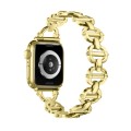 Ladder Buckle Metal Watch Band For Apple Watch 8 41mm(Gold)