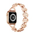 Ladder Buckle Metal Watch Band For Apple Watch 8 41mm(Rose Gold)